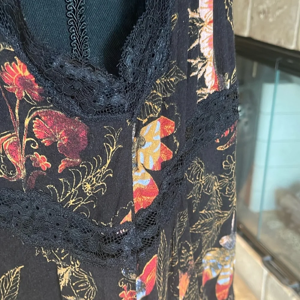 Free People Floral Mini With Lace Details
